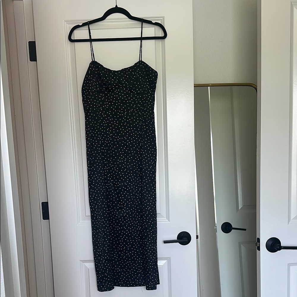 Zara Black and White Slip Midi Dress